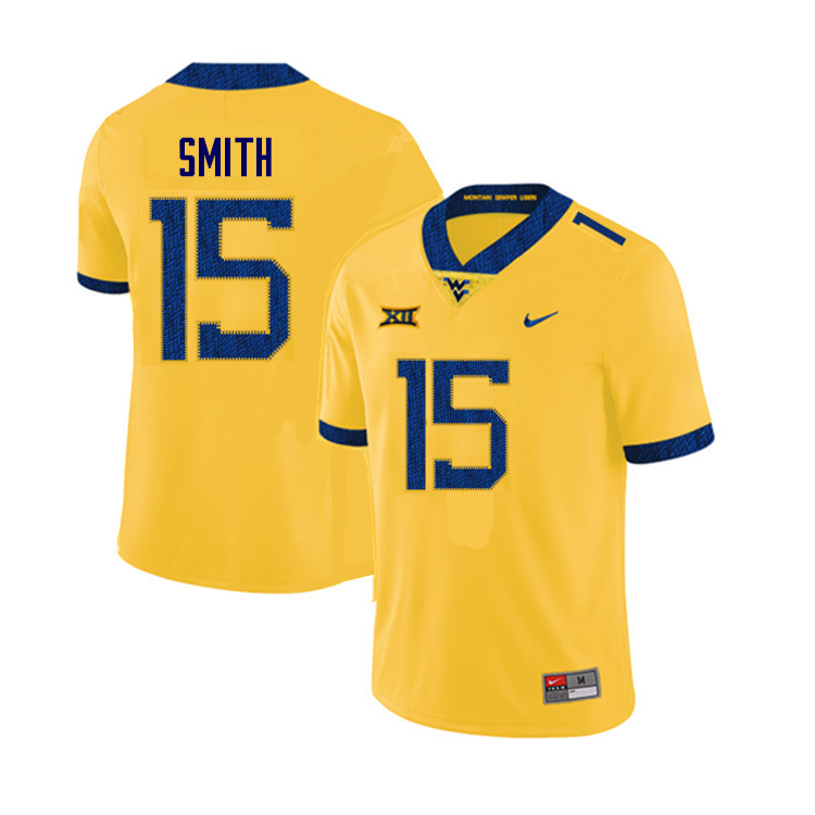 NCAA Men's Reese Smith West Virginia Mountaineers Yellow #15 Nike Stitched Football College Authentic Jersey LU23B27OY